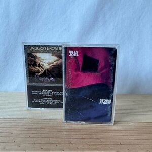 Set Of 2 Cassettes - Jackson Browne Running On Empty + Billy Joel Storm Front